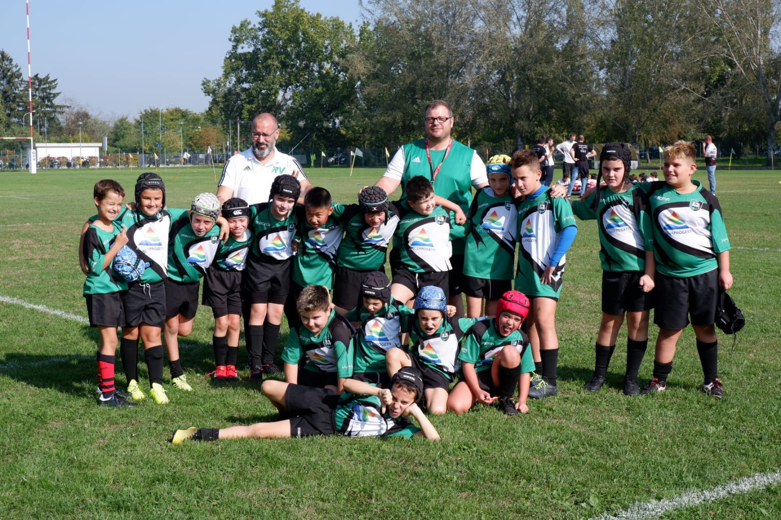 I bambini del minirugby del Rugby Villadose Junior 2007 in campo