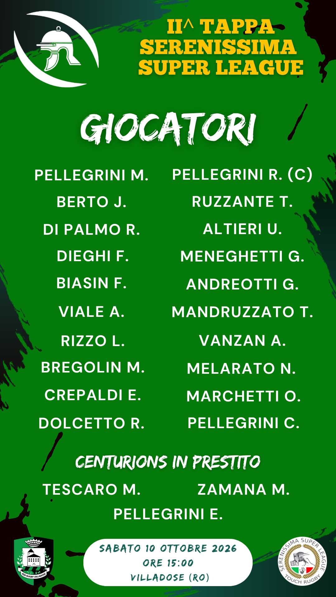 Distinta giocatori - 2^ tappa Villadose